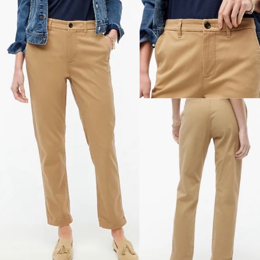 J.Crew Khaki high-rise girlfriend Chino